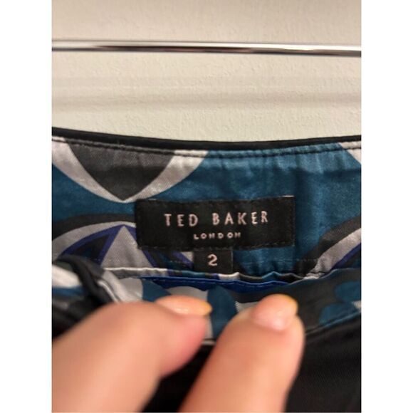 Ted Baker Cotton Stretchy Pants sz 2 (US 4-6 small) mid-rise career minimalist c - Picture 3 of 8